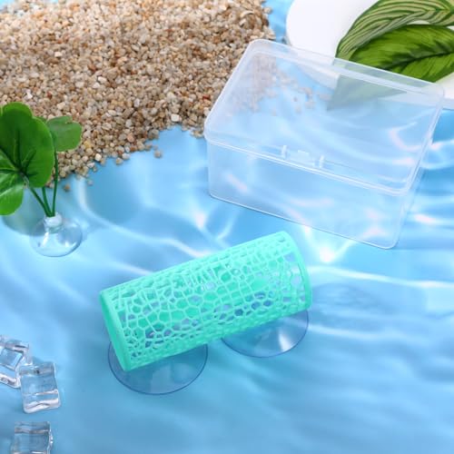 Betta Fish Tank Accessories, Betta Tunnel Toys- Hammock with Suction Cups, Fish Tank Decorations & Hideout for Aquarium Small Fishes & Shrimp, Small Hole Hollow Cave (Green) - color: Green