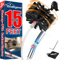 Sealegend 15 Feet Dryer Vent Cleaner Kit/Lint Remover/Upgraded Flexible Quick-Snap Brush with Drill Attachment/Fireplace Chimney Brushes for Easy to Clean/Cleaning Tool Use with or Without Power Drill - size: 15FT