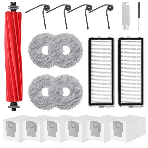 Accessories Replacement Kit for Roborock Qrevo Serie - QV 35A/QV 35S, Qrevo S Pro, QR 598/QR 798 Robot Vacuum, 1 Main Brush, 4 Mop Clothes, 2 Filters, 4 Side Brushes, 6 Dust Bags - color: Qrevo S Pro/QV35A/35S/QXRevo Plus Accessories