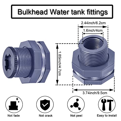 1.25” Female PVC Bulkhead Fitting with Plug Silicon Seal Gasket Water Tank Connector for 2.5 Inch Hole Saw Rain Barrels, Aquariums - color: 1 Pcs, size: 1-1/4 Inch