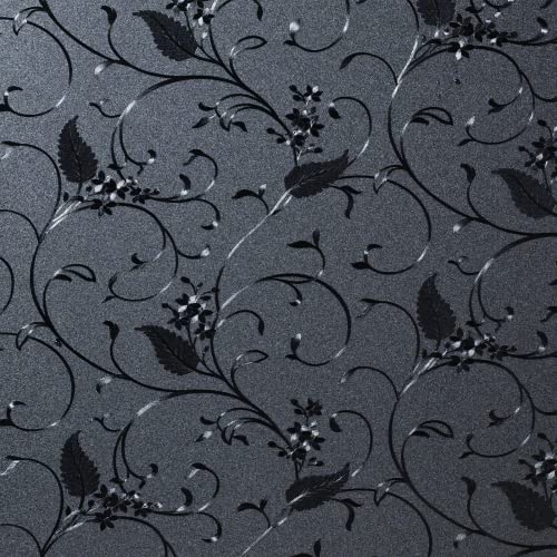 Niviy Blackout Window Privacy Film Non-Adhesive Privacy Film Total Black Out Window Cover Bathroom Door Glass Decoration Static Cling Covering (Black, 17.7"x 78.7") - color: Black, size: 17.7" X 78.7"