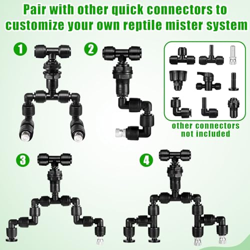 20 Pack 1/4" Push to Connect Fittings Elbow Connectors,Reptile Mister System Fittings,Reptile Mister Fittings for Aquarium,Vivarium,Irrigation System - size: 20 Pack 1/4" Elbow-B