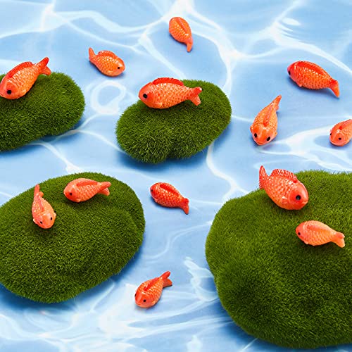 Yookeer 36 Pcs Miniature Fake Goldfish Toys Plastic Mini Realistic Koi Fish Little Resin Figurines Small Artificial Cute Aquarium Decorations for Games Party Crafts DIY Garden Favor Supplies Ornament