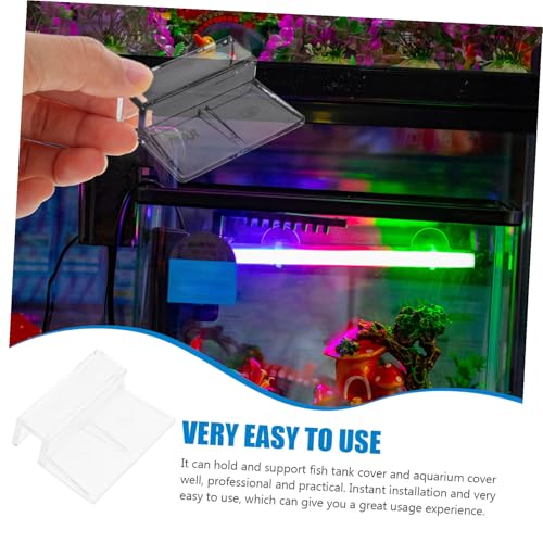 Happyyami 4pcs Sturdy Acrylic Aquarium Cover Holders Fish Tank Lid Support Bracket for Heat Preservation Aquatic Environments