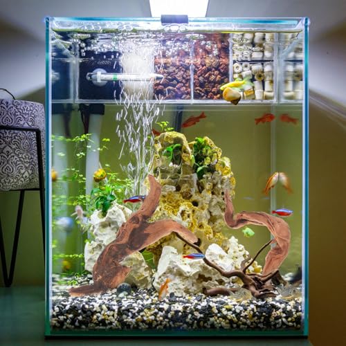 4pcs Driftwood for Fish Tank Aquarium Decor, Natural Driftwood Branches 15-20cm for Freshwater Aquascaping and Reptile Habitat Accessories