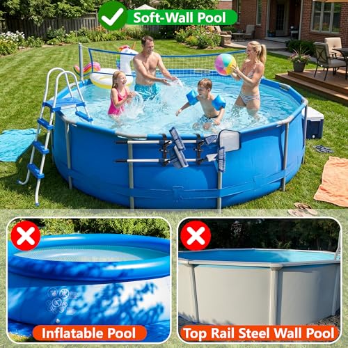 codree 2 Pcs Pool Leaf Skimmer Net Holder, Adjustable Above Ground Pools Hooks, Swimming Pool Pole Hangers for Hanging Tool, Hose, Leaf Rakes, Nets Pool-Accessories - color: Curved Black-2