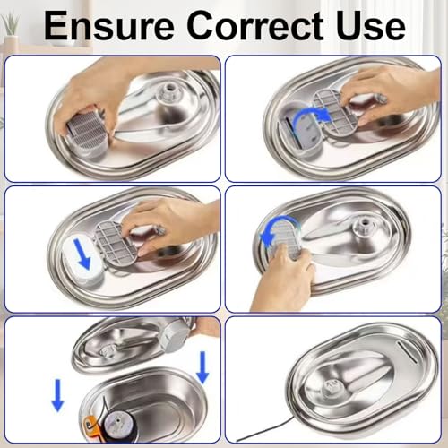 Cat Water Fountain Filter Replacement 24 Pack Filters & Sponges for 67oz/2L & 108oz/3.2L Stainless Steel Pet Water Fountain Filters (12 Filters & 12 Sponges)