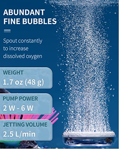 Pawfly Aquarium Air Stone Disc, 2 Inch Small Fish Tank Air Stone Kit Ultra-High Dissolved Bubbler Airstone with Accessories for Aquarium Fish Tank and Small Bucket(Pump Not Included)