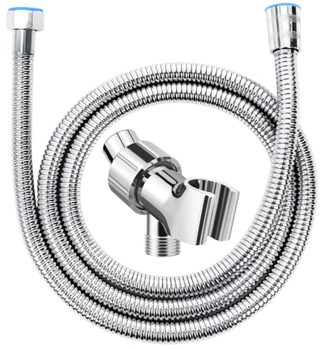 MAYYAYA Adjustable Handheld Shower Head Holder and Hose- Premium ABS Bracket- 360 Degree Rotatable Brass Ball：Arm Mount and Hose Connector- Easy Install and Replacement Parts(Silver) - color: Silver