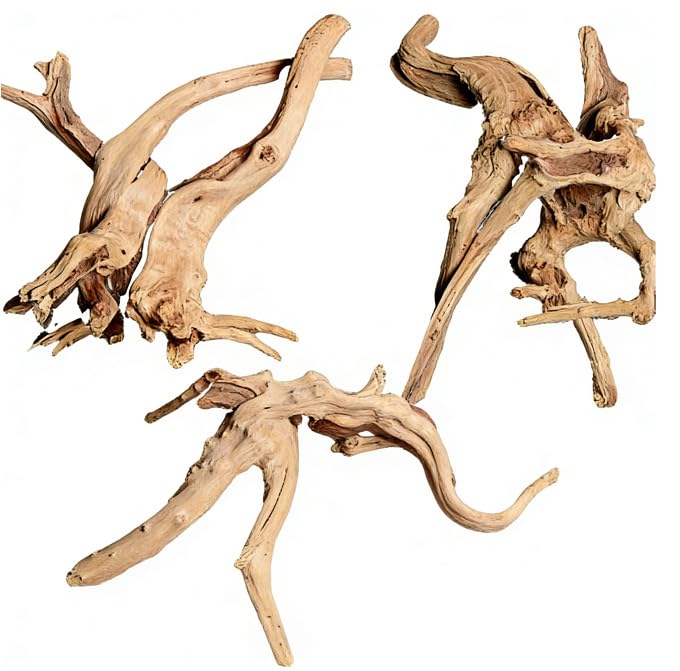3PCS Driftwood for Aquarium, 5.91''-7.87'' Aquarium Driftwood, Fish Tank Driftwood, for Fish Tank and Aquascaping Driftwood for Reptile Tanks（Random Style）