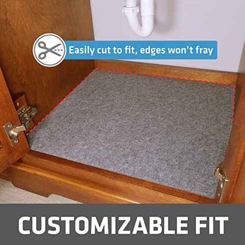 Drymate Premium Under Sink Mat, Waterproof Cabinet Protection Mats for Kitchen & Bathroom, Absorbent Shelf Liners, Slip-Resistant, Non-Adhesive, Machine Washable (USA Made)(24”x29”)(Light Grey) - color: Light Grey, size: 24"W x 29"L