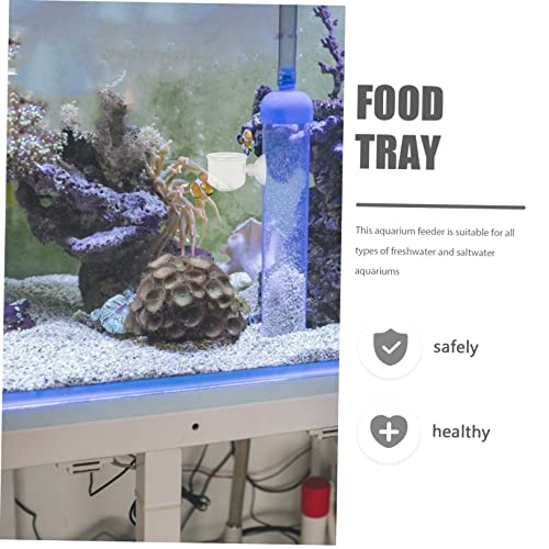 GALPADA 2 Pcs Red Worm Feeding Cups for Aquarium Glass Fish Feeder Suction Cups for Shrimp and Fish Bait Sturdy Feeding Dish