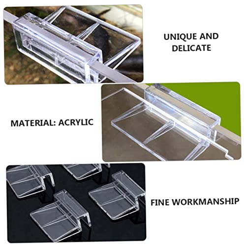 UKCOCO 10Pcs Fish Tank Cover Clips Brackets Transparent Aquarium Lid Holders for Glass Stable Support Racks for Easy Cleaning and Maintenance Durable Fish Tank