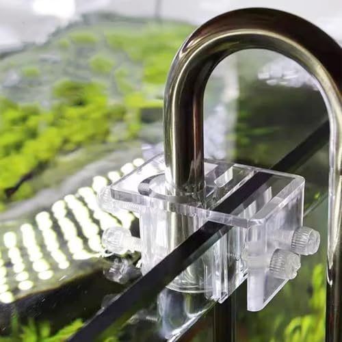 JianLing 2PCS Fish Tank Stabilizer Acrylic Inlet and Outlet Pipe Holder Aperture 22mm White Transparent Hose Holder Aquarium Filter Holder for Clamping 5-15mm Thick Glass