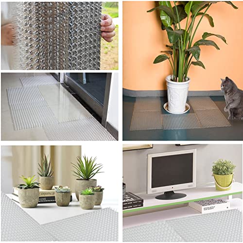 8 Pack Cat Deterrent Outdoor/Indoor Scat Mat, Pet Deterrent Training Mats, Keep Cats/Dogs Away Plastic Mats with Spikes, 12 Sq.ft, 16 x 13 Inches - size: 8 Mats