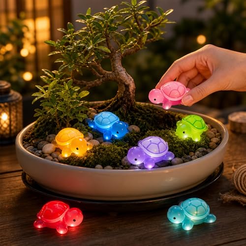30 Pcs Medium Glow in The Dark 3D Resin Turtles Miniature Garden Figurines,Accessories for Decorating DIY Dollhouse Fish Tank Fridge Wall Art, Safe, Durable, Non Fading - size: Medium