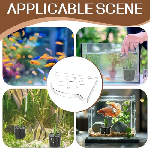 6 PCS/Set Aquarium Plant Holder, Corner Fish Tank Plant Holder for Rimless Aquarium, Acrylic Aquariums Plants Shelf for Aquatic Plants, Fish Tank Decor and Organizer
