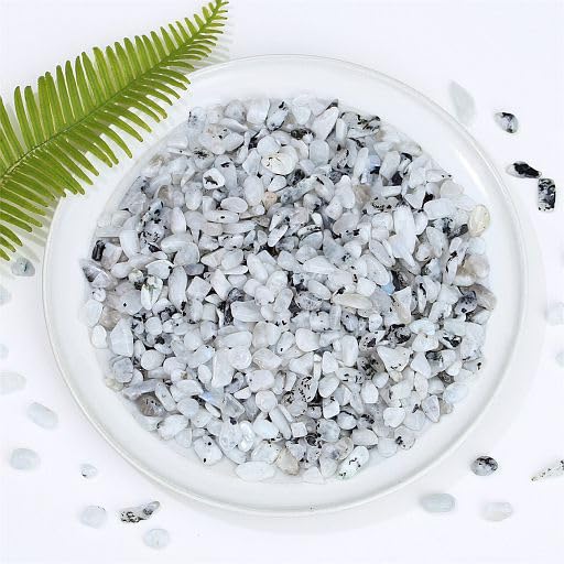 YATOJUZI Moonstone 1LB Aquarium Gravel Rocks Bulk Wholesale Tumbled Crystals Stones Chips Crushed Reiki Energy Balancing Gemstones for Planters Vase Filler Fountain Fish Tank Potted Decor - color: Moonstone, size: 1 Pound