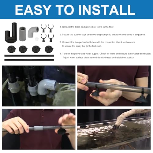 Aquarium Spray Bar Kit AHGA234 - Compatible with Hagen Fluval 06 & 07 Series Canister Filters, Optimize Water Flow, Aquarium Water Inlet Outlet Tube Kit for Freshwater/Saltwater Aquariums