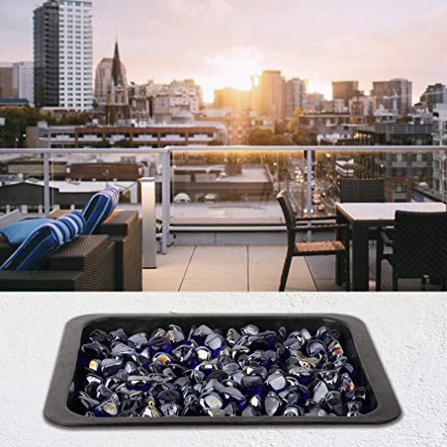 Stanbroil 10-Pound Fire Glass Diamonds - 1/2 inch Luster Fire Glass for Fireplace Fire Pit and Landscaping, Royal Cobalt Blue Luster - color: Royal Cobalt Blue Luster