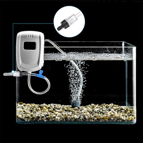 M METERXITY 10-Pack Aquarium Air Check Valve, Plastic One Way Non-Return Valves Air Valve Air Tubing Accessories Air Pump Accessories for 3/16" Airline Tubing Fish Tank [Black White]