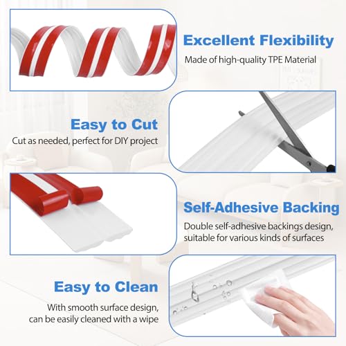 Wall Corner Protector Peel and Stick Corner Trim Molding Flexible Inside & Outside Wall Edge Guard Self Adhesive Moulding Trim for Edge Use, White, 0.8” W x 40’ L - color: White, size: 0.8 In x 40 Ft