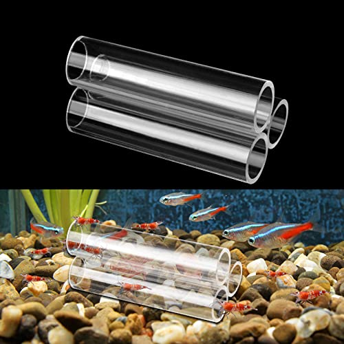 3-Tube Fish Shrimp Feeder - Acrylic Transparent Breeding Tube & Shelter for Aquarium Fish Tank Decorations - size: 3-hole