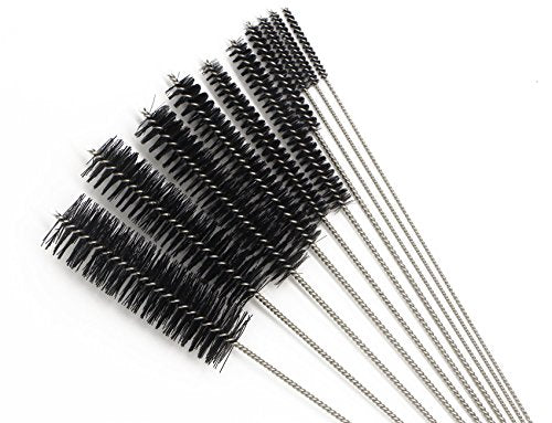 Eboot 10 Pcs 8.2 Inch Tube Cleaning Brushes Nylon Cleaner Brush Long Sink Drain Pipe Cleaning Brushes 10 Different Diameters for Bottle Straw Tumbler Home Sink Plumbing