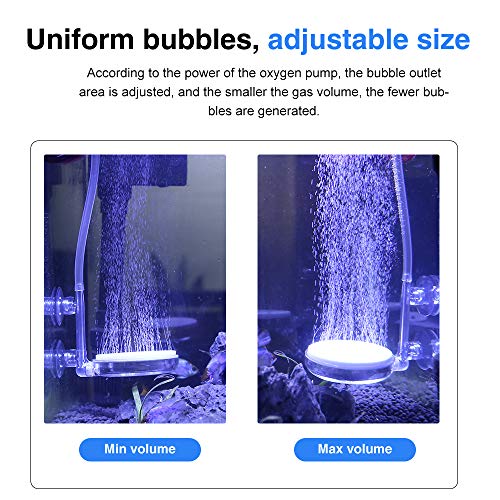 Upettools Aquarium Air Stone Fish Tank Nano Bubble Stone Kit with Control Valve Quiet Super-High Dissolved Oxygen Diffuser Makes Super Tiny Bubbles for Fish Tank and Hydroponic (T60)