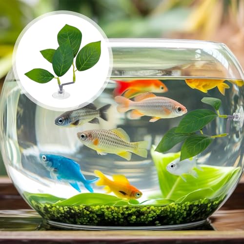 Thinp 3 Pack Betta Fish Leaf Pad, Betta Leaf Hammock Fish Tank Decorations Aquarium Decor Simulating The Natural Habitat for Sleeping Resting Hiding Playing Breeding with Plastic Suction Cup
