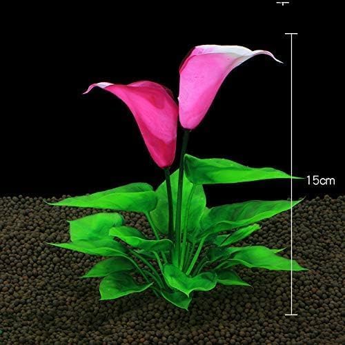 Flower Aquarium Decoration Artificial Aquatic Plant Waterweed Craft Silk Plastic Plants,Artificial Fish Tank Decorations,Used for Household and Office Simulation Hydroponic,Aquarium Plants