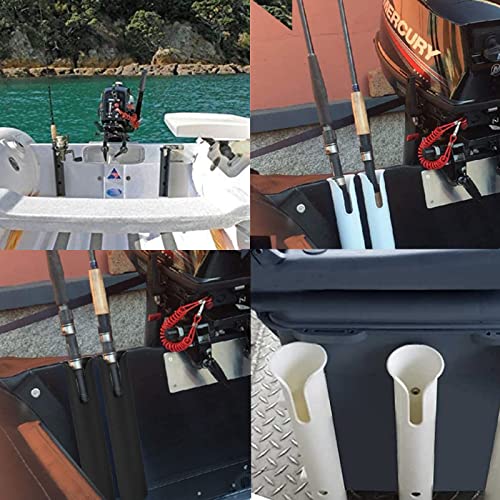 ISURE MARINE Fishing Rod Holder Bracket Wall Mounted Boat Side Mount Tool Holder Tube Links with Screws 2/3/4/6 Pole Tube (White/Black) - color: 6-Pole Black