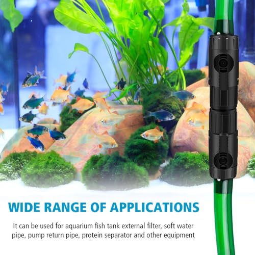 MiOYOOW Aquarium Hose Valve, Fish Tank Hose Connector Aquarium Water Control Valve with Quick Release Handle for 12/16MM Pipe - color: 16mm to 16mm