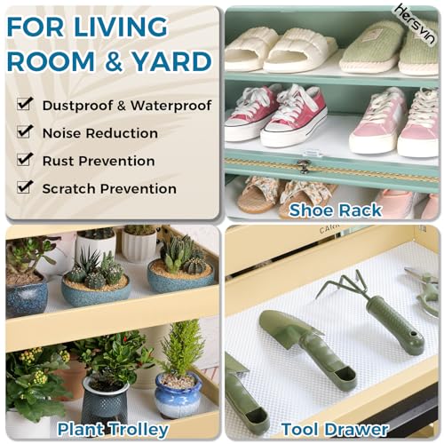 Hersvin Shelf Liners 10 in x 20 ft EVA Drawer Mats, Non-Adhesive Cupboard Pad, Kitchen Cabinet Lining Fridge Cushion (White Dot, 25.4cmx610cm) - color: White Dot, size: 10"W x 240"L