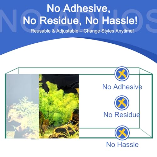 Aquarium Background & Fish Tank Background – Ultra HD Static Cling, Tape-Free, Vibrant Underwater Scene for Stunning Aquarium Decorations 17.7 X 47.2 Inches - color: Green plants, size: 17.7 X 47.2 Inches