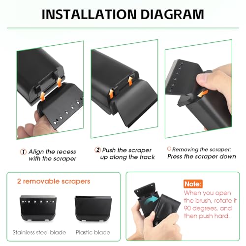 hygger Aquarium Glass Cleaner, Magnetic Fish Tank Cleaner Brush with 2 Aquarium Alg-ae Scrapers Floating Strong Magnetic (M)