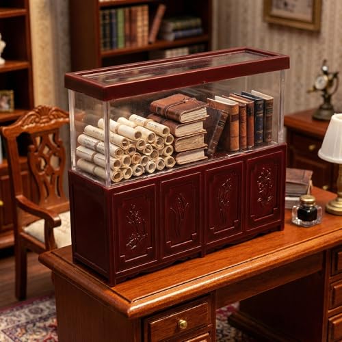 STOBOK 1Pc Dollhouse Fish Tank Miniature Aquarium Tiny Fish Bowl Vintage Sand Table Decoration Miniature Dollhouse Accessories for DIY Garden Desk Decor, 3x2 Inches
