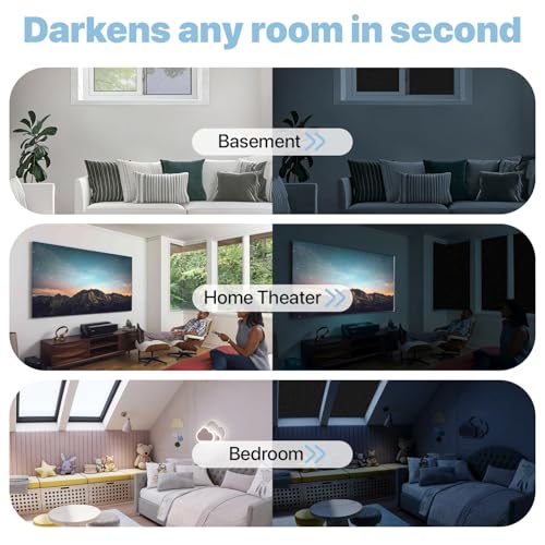 Niviy Blackout Window Film Room Darkening Black Out Window Covers Sun Blocking Removable Windows Tint for Home,Bedroom,Garage 23.6 x 118 Inches - color: Black, size: 23.6"x 118"
