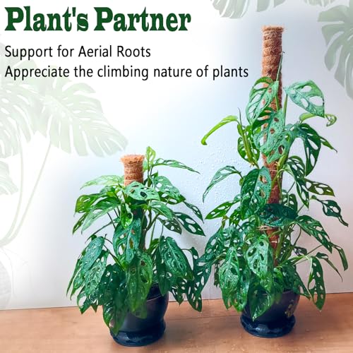 4 Pack 22 Inch Moss Poles, Stackable Moss Pole for Plants Monstera, 70 Inch Tall Moss Poles for Climbing Plants Indoor, Coir Totem Plant Support Stakes Stand for Potted Plants, Pothos - size: 4 pack 22in