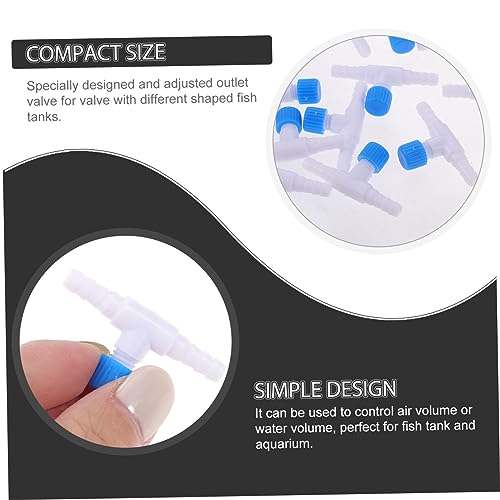 BESPORTBLE 30pcs Compact Aquarium Control Valves Shaped Fish Pump Regulators Easy Install for Airline Tubing Wear-Resistant Design for Small Aquariums - color: Blue white