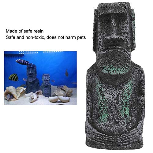 Easter Island Statue, 6.7in Resin Imitation Stone Statues Easter Head Artificial Fish Tank Decor Lifelike Aquarium Equipment Landscape Ornament - size: Roman Portrait