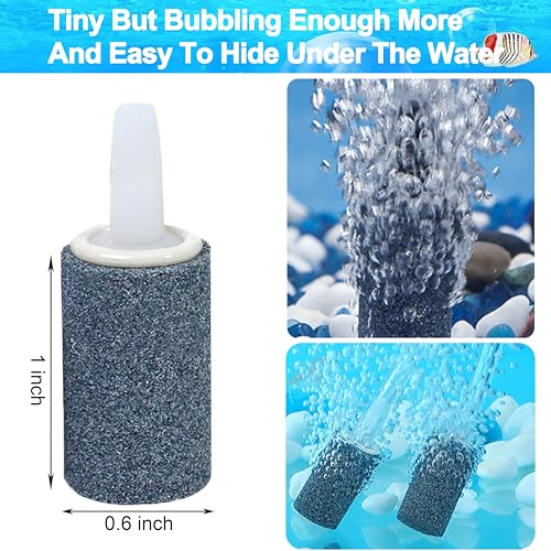 20 Pack Aquarium Air Stones - Air Pump Accessories of 1 Inch Cylinder Fish Tank Air Stone Aerator Bubble Diffuser for Nano Air Pumps Fish Tanks and Small Buckets - size: 20 PCS Air Stone