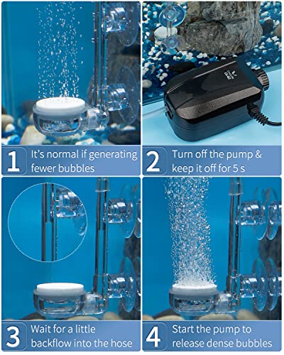 Pawfly Aquarium Air Stone Disc, 0.9 Inch Tiny Fish Tank Air Stone Kit Ultra-High Dissolved Bubbler Airstone with Accessories for Aquarium Fish Tank and Small Bucket(Pump and Tubing Not Included)