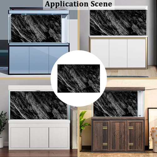CREATCABIN Fish Tank Aquarium Background Fish Tank Background Self-Adhesive Stickers Decals Decor Home Office Aquariums Gift for Fishkeeping Enthusiast Aquascaping Hobbyists 23.62x11.81 Inch Deep Rock - style: Deep rock