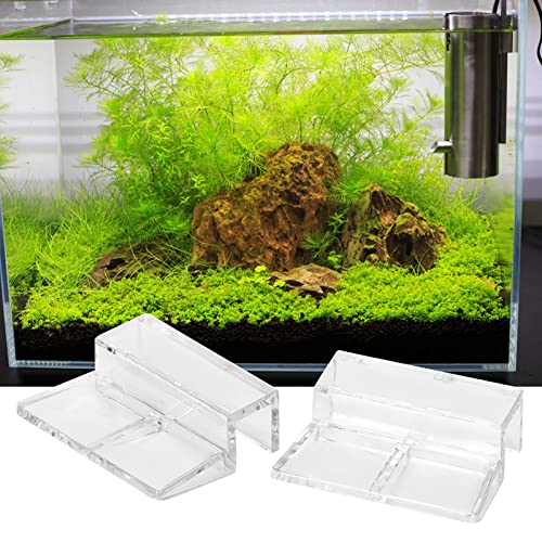Pssopp 20Pcs Aquarium Glass Cover Clip Acrylic Universal Lid Clips for Rimless Aquariums Clear Color Acrylic Aquarium Glass Cover Holder(8mm)