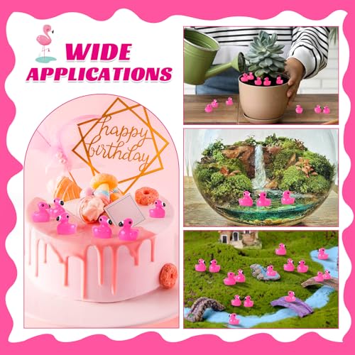 BeadRiver 240PCS Mini Flamingo Resin Ducks Set Miniature Flamingo Gifts Tiny Animal Figurines Toy Bulk for Garden Decor DIY Craft Micro Landscape Fairy Party - style: 240 Pcs Mini Flamingo