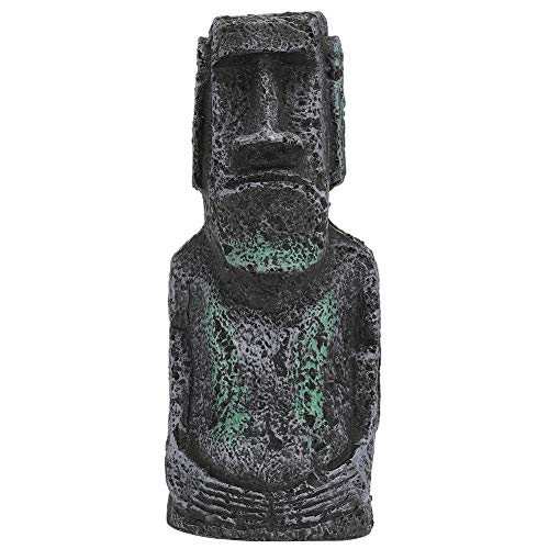 Easter Island Statue, 6.7in Resin Imitation Stone Statues Easter Head Artificial Fish Tank Decor Lifelike Aquarium Equipment Landscape Ornament - size: Roman Portrait