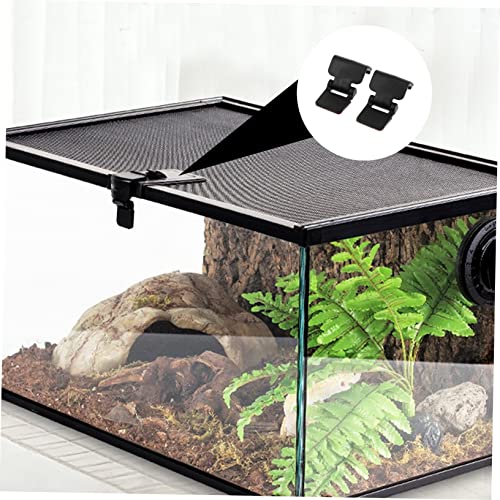 4Pcs Turtle Terrarium Buckle Anti-Escape Lock Reptile Feeding Tank Parts Secure Latch for Amphibious and Rainforest Tanks Easy Install and Remove