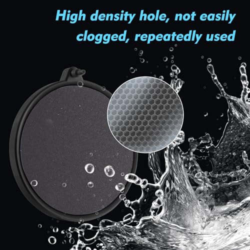 2 Inch Nano Air Stone with Case - Silent High Oxygen Bubbler for Aquariums, Fish Tanks & Hydroponic Systems, Black Small Bubble Diffuser Accessories (No Air Pump and Air Tube)