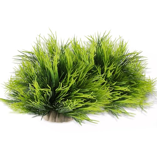 2pcs Aquarium Plants Decorations Artificial Fish Tank Plants Plastic Fish Tank Accessories Green Natural Style Aquarium Plants - color: Green